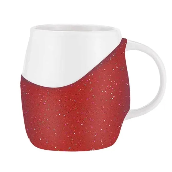 14 oz ceramic Rotunda Mug w/Glitter silicone grip - 14 oz ceramic Rotunda Mug w/Glitter silicone grip - Image 4 of 11