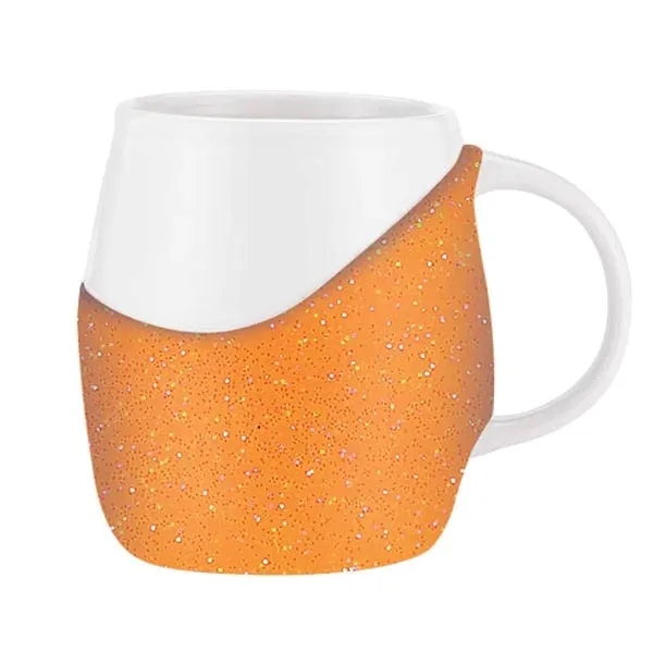 14 oz ceramic Rotunda Mug w/Glitter silicone grip - 14 oz ceramic Rotunda Mug w/Glitter silicone grip - Image 6 of 11