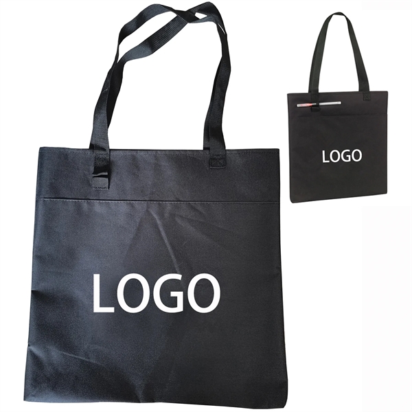 Custom 600D Polyester Tote Bag with Pen Clip Foldable - Custom 600D Polyester Tote Bag with Pen Clip Foldable - Image 1 of 2