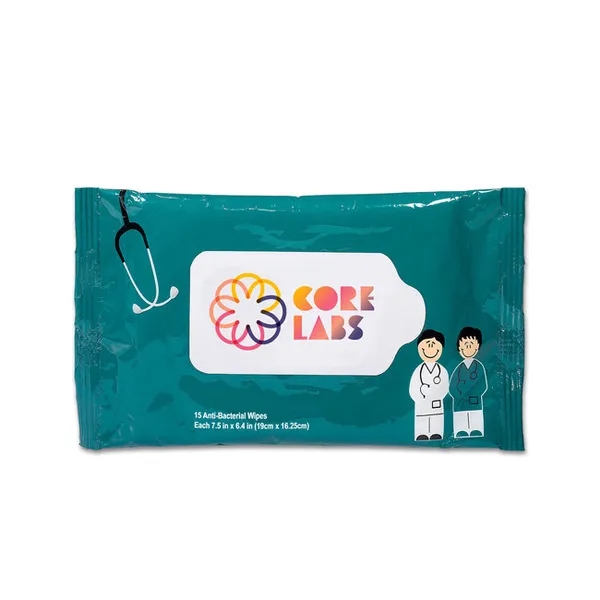 Antibacterial Pouch Wipes - Doctor and Nurse - 15 PC - Antibacterial Pouch Wipes - Doctor and Nurse - 15 PC - Image 0 of 3