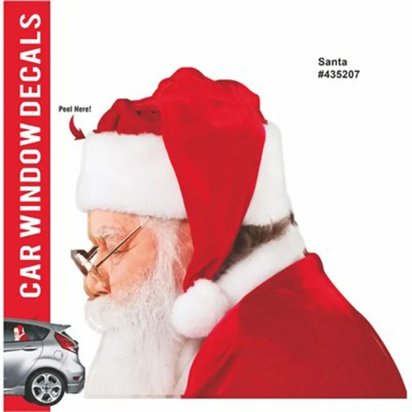 SANTA RIDE-ALONG CAR MESH HEAD LEFT WINDOW PEEL OFF - SANTA RIDE-ALONG CAR MESH HEAD LEFT WINDOW PEEL OFF - Image 0 of 1