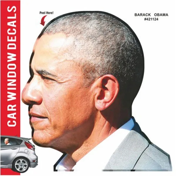 OBAMA RIDE ALONG MESH HEAD LEFT WINDOW PEEL OFF - OBAMA RIDE ALONG MESH HEAD LEFT WINDOW PEEL OFF - Image 0 of 1