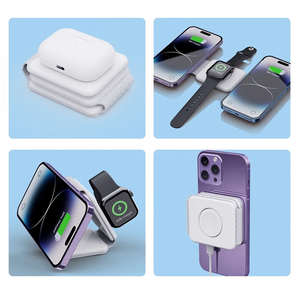 3-1 Foldable Magnetic Wireless Charger + 18W Wall C - 3-1 Foldable Magnetic Wireless Charger + 18W Wall C - Image 5 of 10