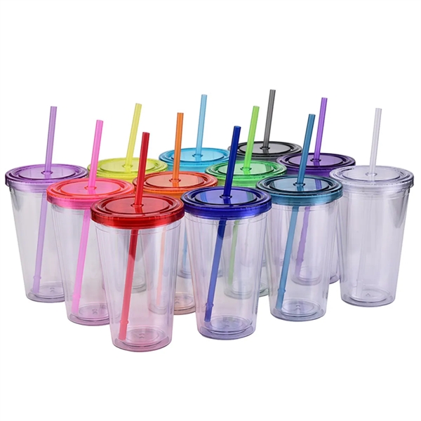 16Oz Plastic Clear Tumbler - 16Oz Plastic Clear Tumbler - Image 1 of 4