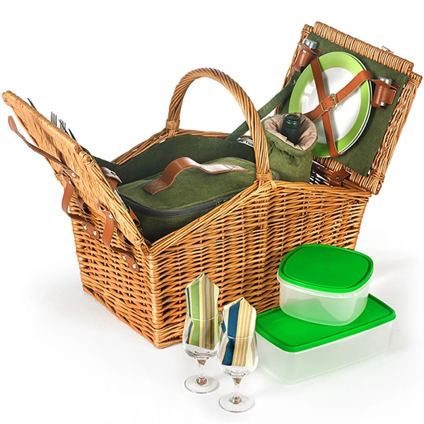 Willow Picnic Basket Set With Double Doors - Willow Picnic Basket Set With Double Doors - Image 1 of 4