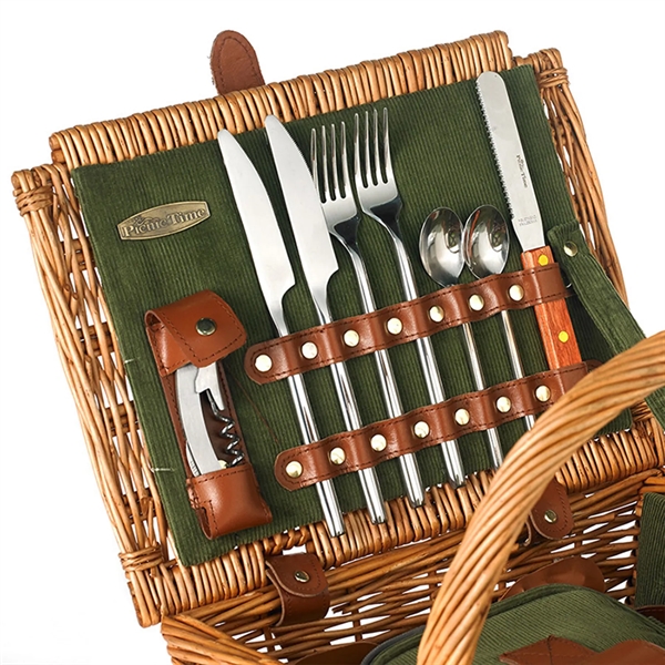 Willow Picnic Basket Set With Double Doors - Willow Picnic Basket Set With Double Doors - Image 2 of 4