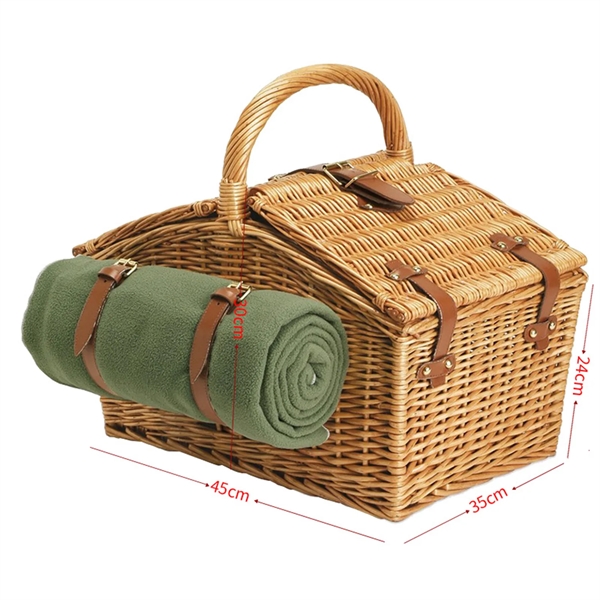 Willow Picnic Basket Set With Double Doors - Willow Picnic Basket Set With Double Doors - Image 4 of 4