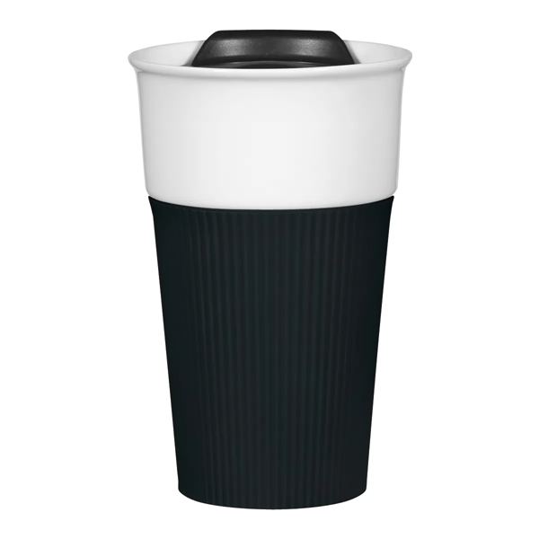 13 Oz. Ceramic Tumbler With Silicone Sleeve - 13 Oz. Ceramic Tumbler With Silicone Sleeve - Image 2 of 15