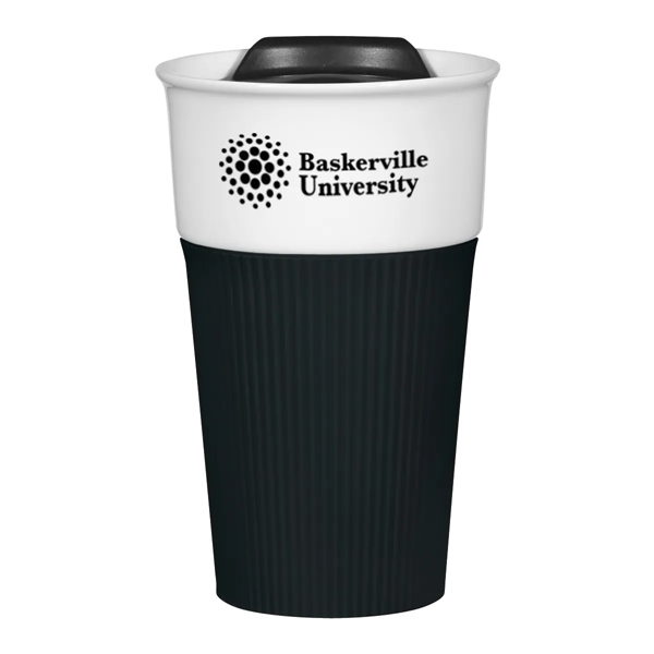 13 Oz. Ceramic Tumbler With Silicone Sleeve - 13 Oz. Ceramic Tumbler With Silicone Sleeve - Image 1 of 15