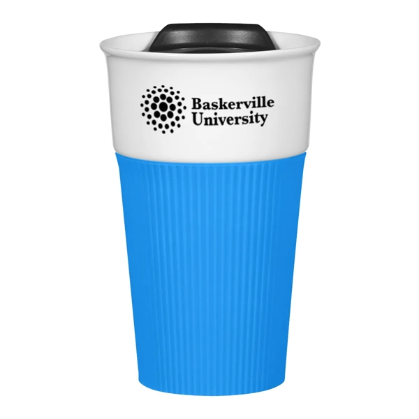 13 Oz. Ceramic Tumbler With Silicone Sleeve - 13 Oz. Ceramic Tumbler With Silicone Sleeve - Image 4 of 15