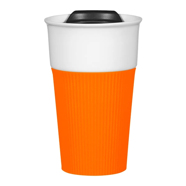 13 Oz. Ceramic Tumbler With Silicone Sleeve - 13 Oz. Ceramic Tumbler With Silicone Sleeve - Image 7 of 15