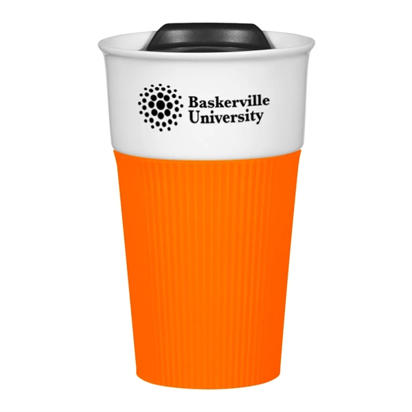 13 Oz. Ceramic Tumbler With Silicone Sleeve - 13 Oz. Ceramic Tumbler With Silicone Sleeve - Image 6 of 15
