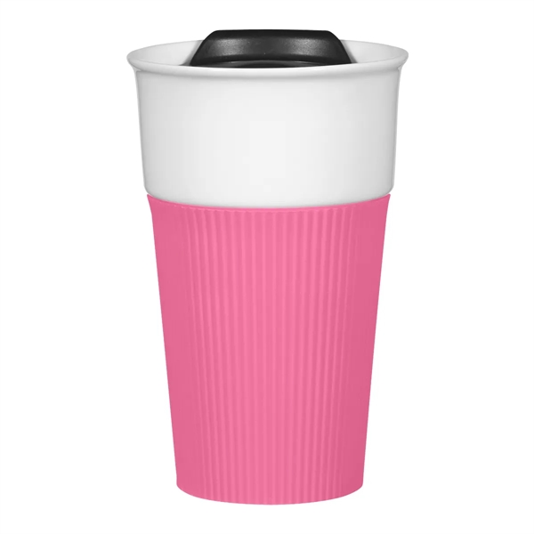 13 Oz. Ceramic Tumbler With Silicone Sleeve - 13 Oz. Ceramic Tumbler With Silicone Sleeve - Image 9 of 15