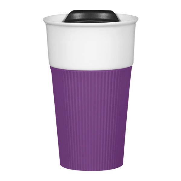 13 Oz. Ceramic Tumbler With Silicone Sleeve - 13 Oz. Ceramic Tumbler With Silicone Sleeve - Image 11 of 15