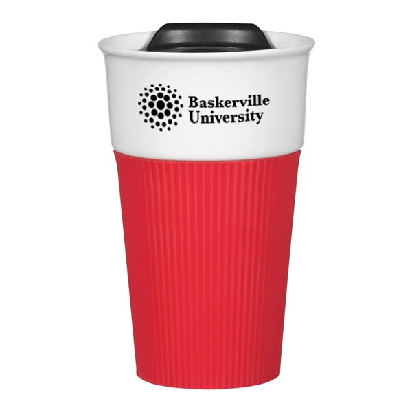 13 Oz. Ceramic Tumbler With Silicone Sleeve - 13 Oz. Ceramic Tumbler With Silicone Sleeve - Image 12 of 15