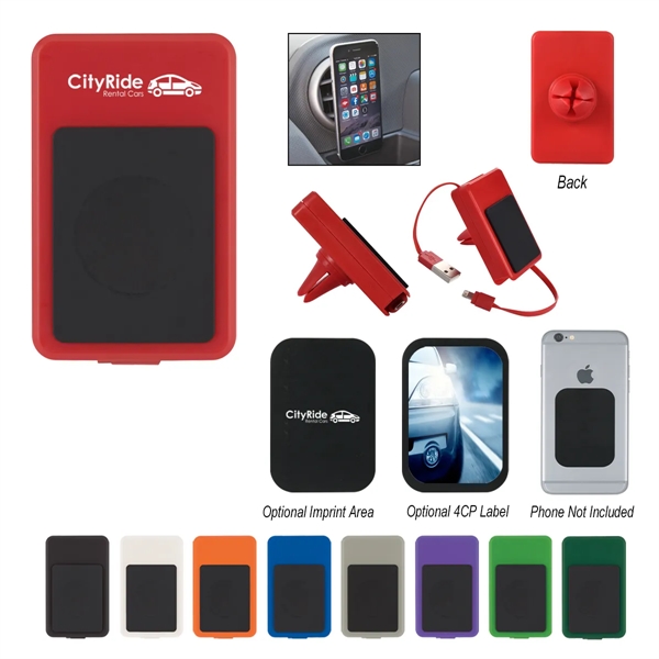 2-In-1 Retractable Cable Auto Phone Mount - 2-In-1 Retractable Cable Auto Phone Mount - Image 0 of 16
