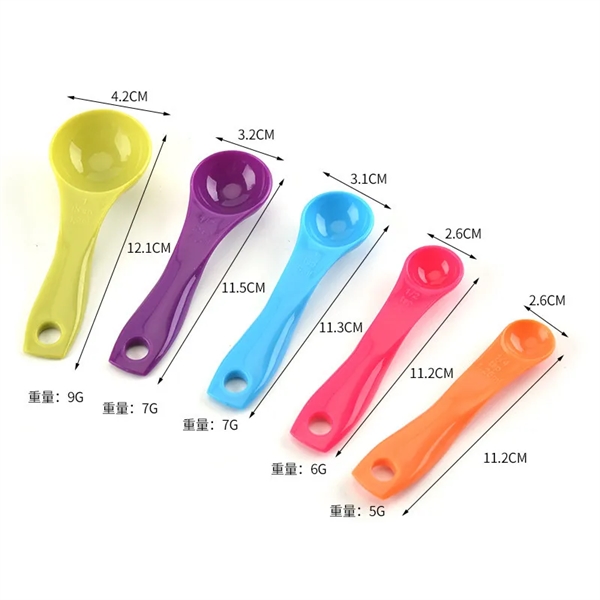 Five Piece Plastic Measuring Spoons Set - Five Piece Plastic Measuring Spoons Set - Image 1 of 1