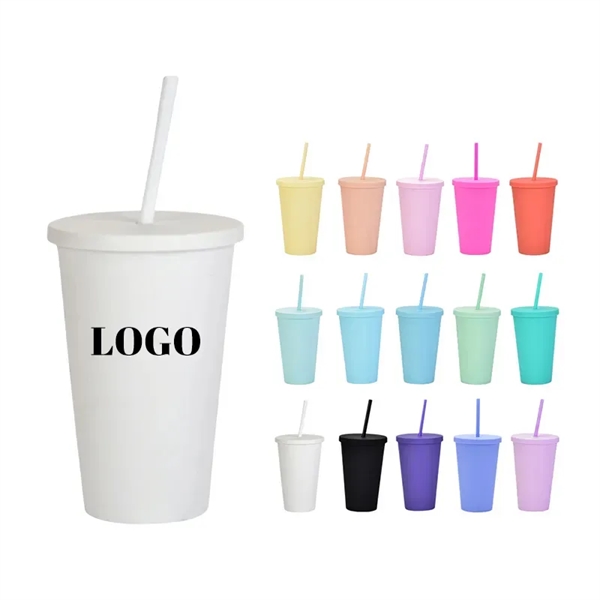 24OZ Double Wall Tumbler With Lids And Straw - 24OZ Double Wall Tumbler With Lids And Straw - Image 0 of 4