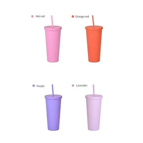 24OZ Double Wall Tumbler With Lids And Straw - 24OZ Double Wall Tumbler With Lids And Straw - Image 3 of 4