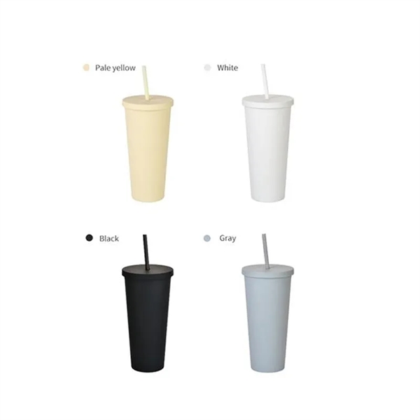 24OZ Double Wall Tumbler With Lids And Straw - 24OZ Double Wall Tumbler With Lids And Straw - Image 4 of 4