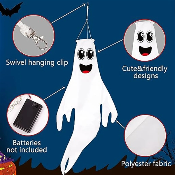 LED Ghost Halloween Windsocks Flag - LED Ghost Halloween Windsocks Flag - Image 3 of 4