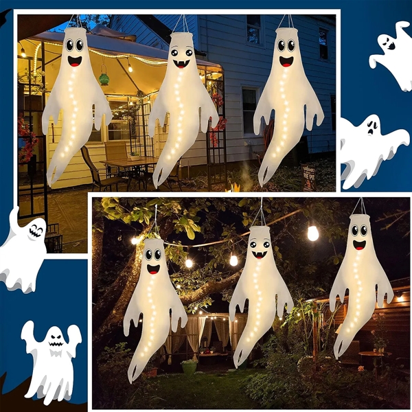 LED Ghost Halloween Windsocks Flag - LED Ghost Halloween Windsocks Flag - Image 4 of 4