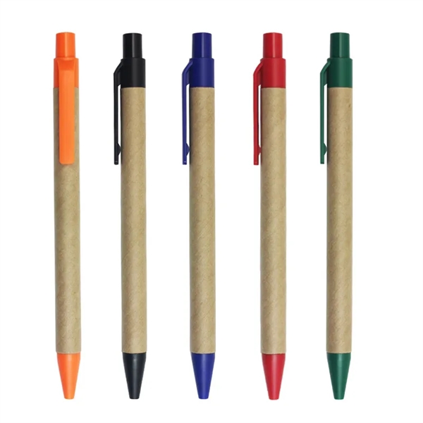 Kraft Paper Ballpoint Pen with Plastic Clip - Kraft Paper Ballpoint Pen with Plastic Clip - Image 3 of 4