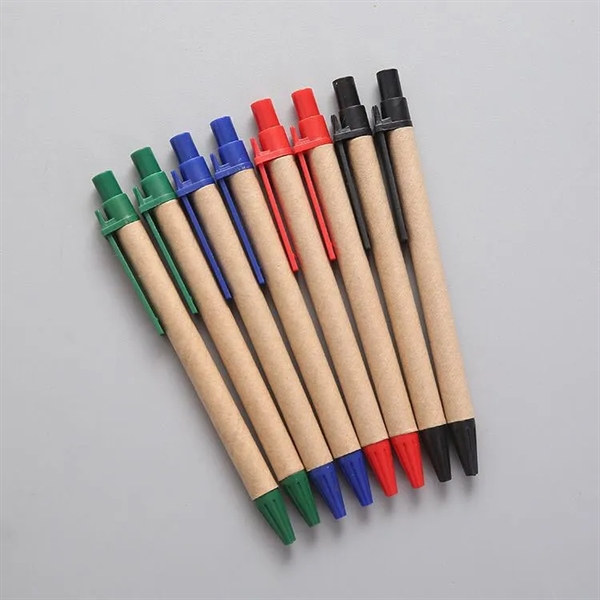 Kraft Paper Ballpoint Pen with Plastic Clip - Kraft Paper Ballpoint Pen with Plastic Clip - Image 4 of 4