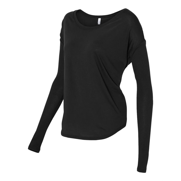 BELLA + CANVAS Women's Flowy 2x1 Ribbed Long Sleeve Tee - BELLA + CANVAS Women's Flowy 2x1 Ribbed Long Sleeve Tee - Image 5 of 21