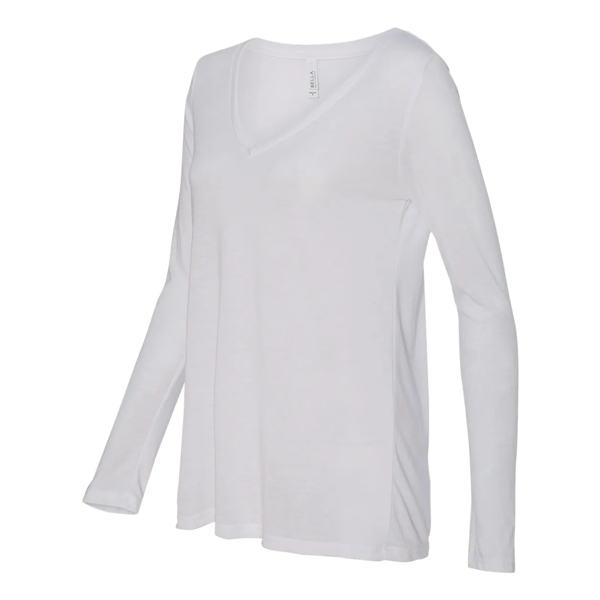 BELLA + CANVAS Women's Flowy Long Sleeve V-Neck Tee - BELLA + CANVAS Women's Flowy Long Sleeve V-Neck Tee - Image 12 of 24