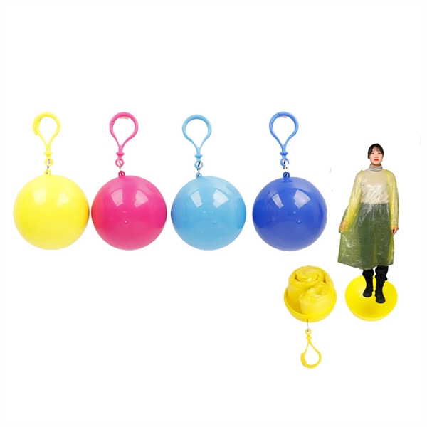 Portable Disposable Raincoat Ball Key Chain - Portable Disposable Raincoat Ball Key Chain - Image 1 of 2