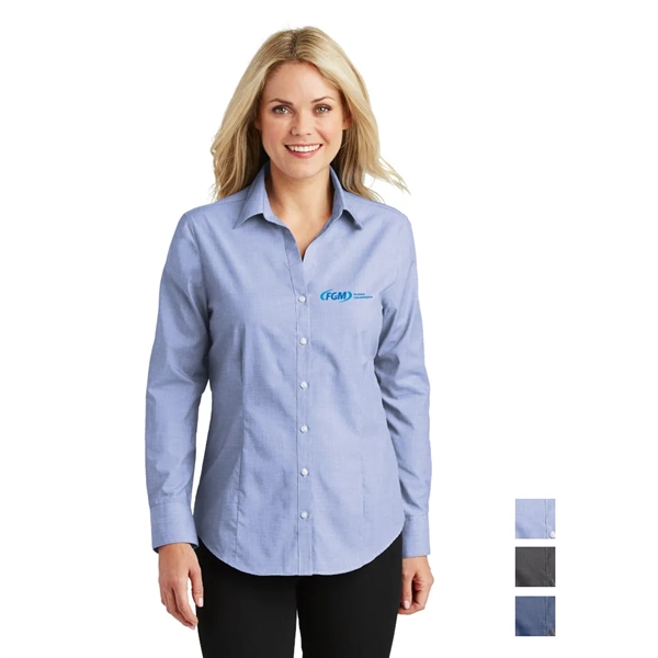 Port Authority® Women's Crosshatch Easy Care Shirt - Port Authority® Women's Crosshatch Easy Care Shirt - Image 0 of 3