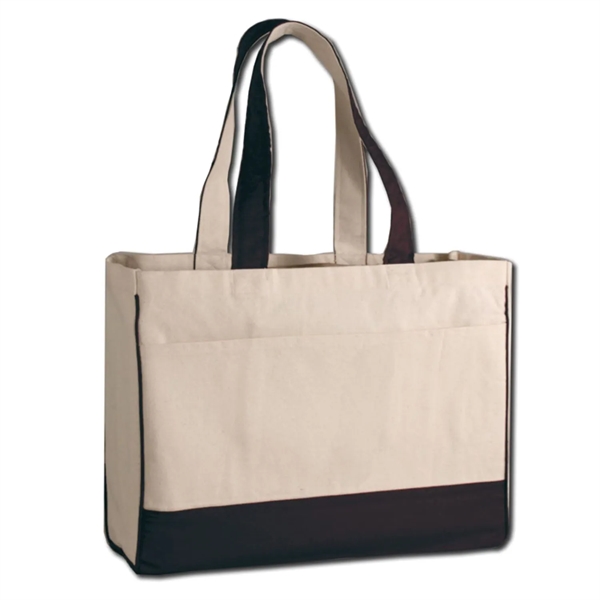 12 Oz. Cotton Canvas Tote Bag With Zipper Pocket - 12 Oz. Cotton Canvas Tote Bag With Zipper Pocket - Image 7 of 9
