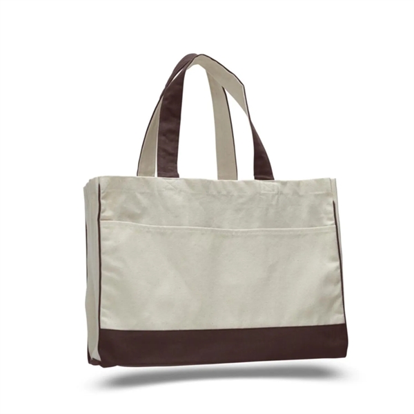 12 Oz. Cotton Canvas Tote Bag With Zipper Pocket - 12 Oz. Cotton Canvas Tote Bag With Zipper Pocket - Image 2 of 9