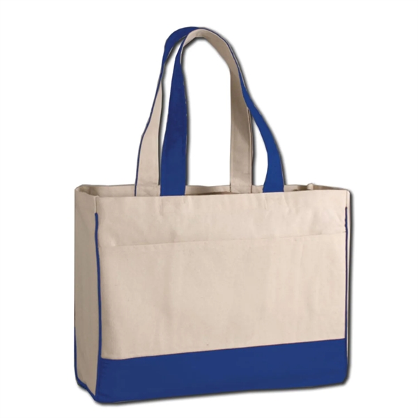 12 Oz. Cotton Canvas Tote Bag With Zipper Pocket - 12 Oz. Cotton Canvas Tote Bag With Zipper Pocket - Image 8 of 9