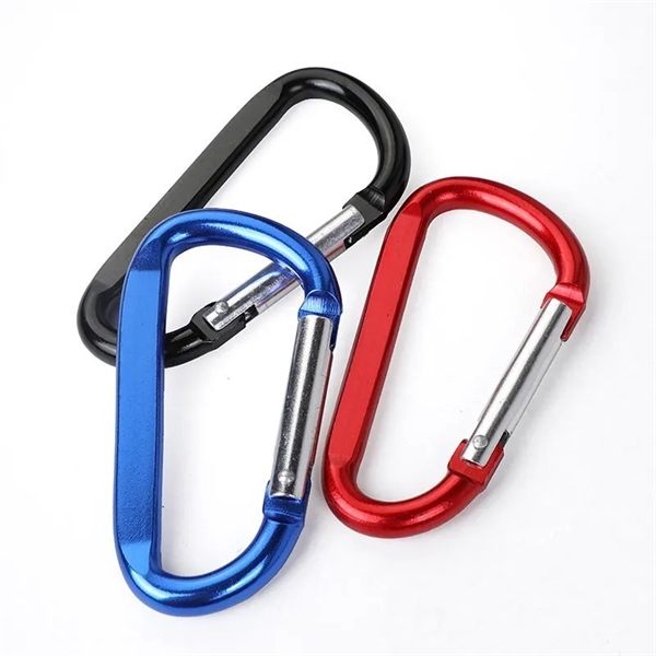 Custom Logo  Aluminum D-Shape Carabiner Clip - Custom Logo  Aluminum D-Shape Carabiner Clip - Image 0 of 1