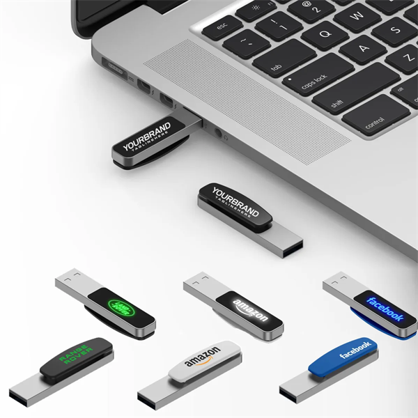 Book Clip Style USB Flash Drive with LED Light LOGO Custom - Book Clip Style USB Flash Drive with LED Light LOGO Custom - Image 0 of 2
