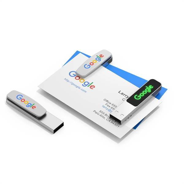 Book Clip Style USB Flash Drive with LED Light LOGO Custom - Book Clip Style USB Flash Drive with LED Light LOGO Custom - Image 1 of 2