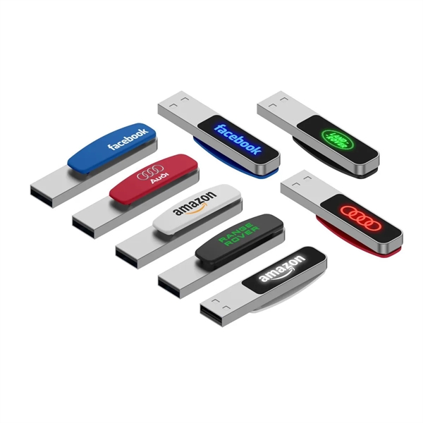 Book Clip Style USB Flash Drive with LED Light LOGO Custom - Book Clip Style USB Flash Drive with LED Light LOGO Custom - Image 2 of 2