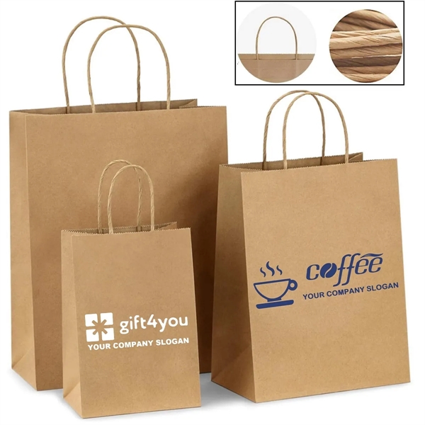 Custom Printed Brown Kraft Paper Bags - Custom Printed Brown Kraft Paper Bags - Image 0 of 4