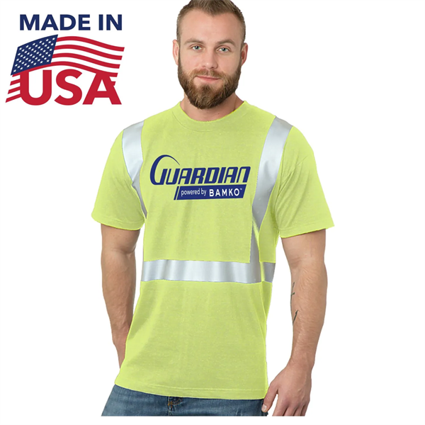 High Vis USA-Made Class 2 Safety T-Shirt - High Vis USA-Made Class 2 Safety T-Shirt - Image 0 of 2