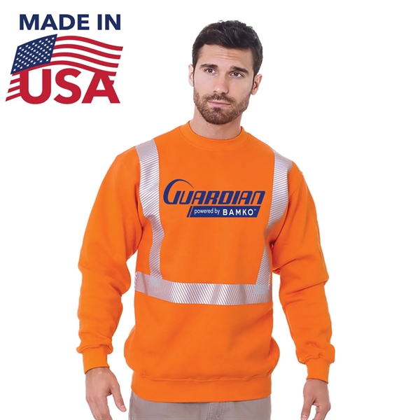 Class 2 USA-Made Pre-Shrunk Segmented Safety Sweatshirt - Class 2 USA-Made Pre-Shrunk Segmented Safety Sweatshirt - Image 0 of 2