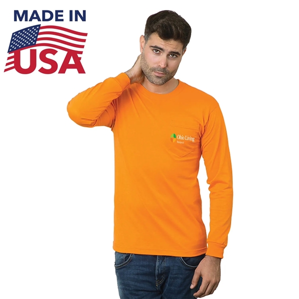 USA-Made Non-ANSI PolyCotton Safety Long Sleeve Pocket Shirt - USA-Made Non-ANSI PolyCotton Safety Long Sleeve Pocket Shirt - Image 0 of 2