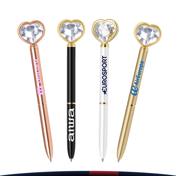 Heart Diamond Metal Pen - Heart Diamond Metal Pen - Image 0 of 6