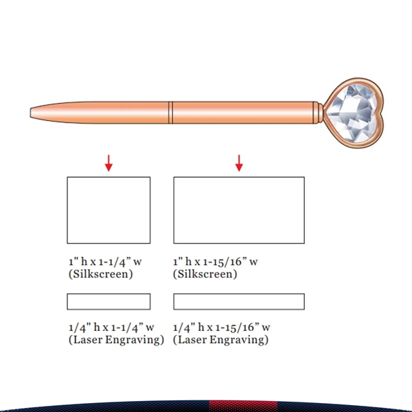 Heart Diamond Metal Pen - Heart Diamond Metal Pen - Image 2 of 6