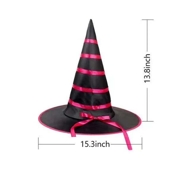 Custom Logo Halloween Witch Hat With Colorful Ribbons - Custom Logo Halloween Witch Hat With Colorful Ribbons - Image 1 of 4