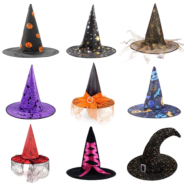 Custom Logo Halloween Witch Hat With Colorful Ribbons - Custom Logo Halloween Witch Hat With Colorful Ribbons - Image 4 of 4