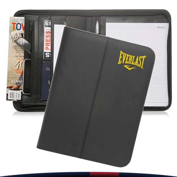 Akine Zippered Leather Portfolios - Akine Zippered Leather Portfolios - Image 0 of 3