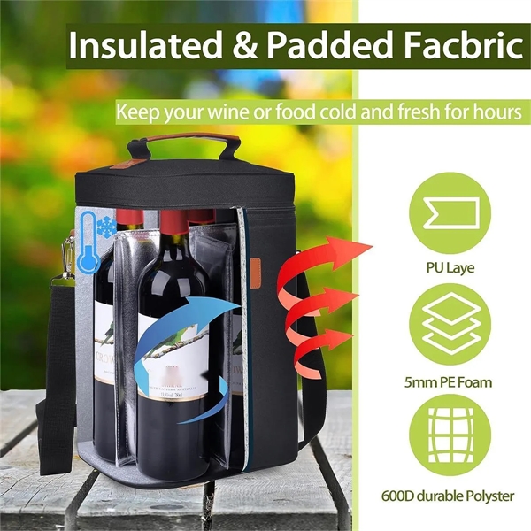 Wine Insulated Tote Bag for 4 Bottles Cooler Carrying Case - Wine Insulated Tote Bag for 4 Bottles Cooler Carrying Case - Image 1 of 6