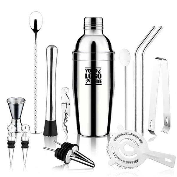 25 Oz Stainless Steel Cocktail Shaker Set 16 Pcs - 25 Oz Stainless Steel Cocktail Shaker Set 16 Pcs - Image 0 of 5